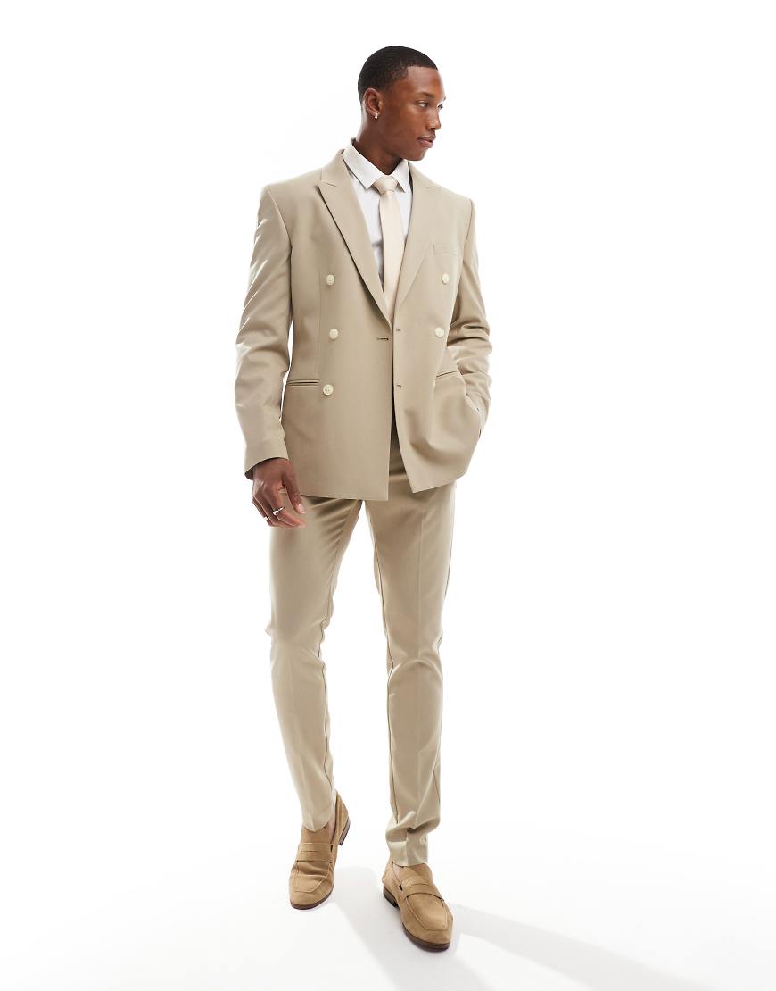 ASOS DESIGN - Eng geschnittene Anzughose in Steinbeige-Neutral ASOS DESIGN - Eng geschnittene Anzughose in Steinbeige-Neutral von ASOS DESIGN