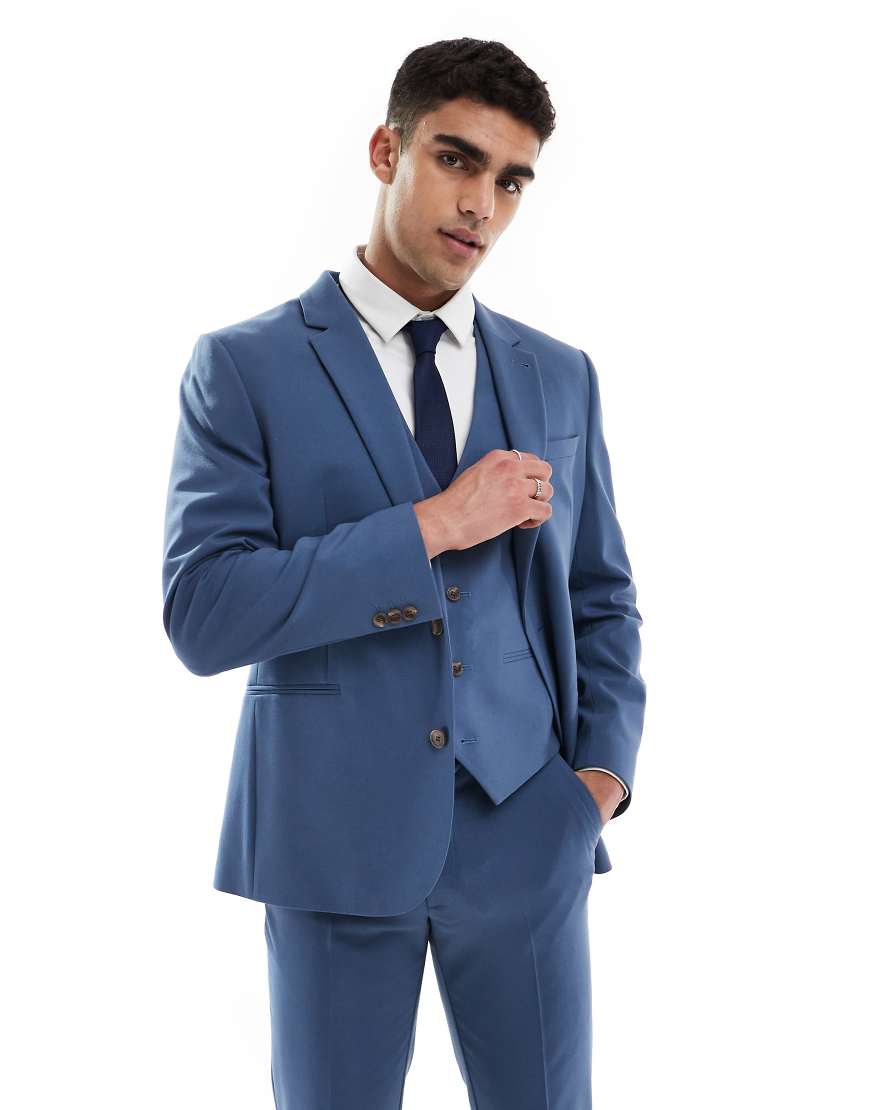 ASOS DESIGN - Eng geschnittene Anzugjacke in Blau ASOS DESIGN - Eng geschnittene Anzugjacke in Blau von ASOS DESIGN