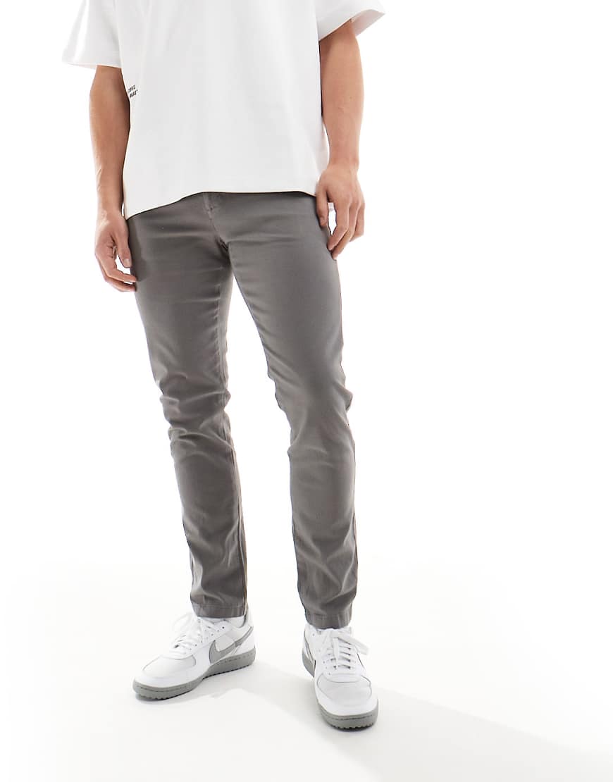 ASOS DESIGN - Eng geschnittene Chinohose in Anthrazit-Grau von ASOS DESIGN