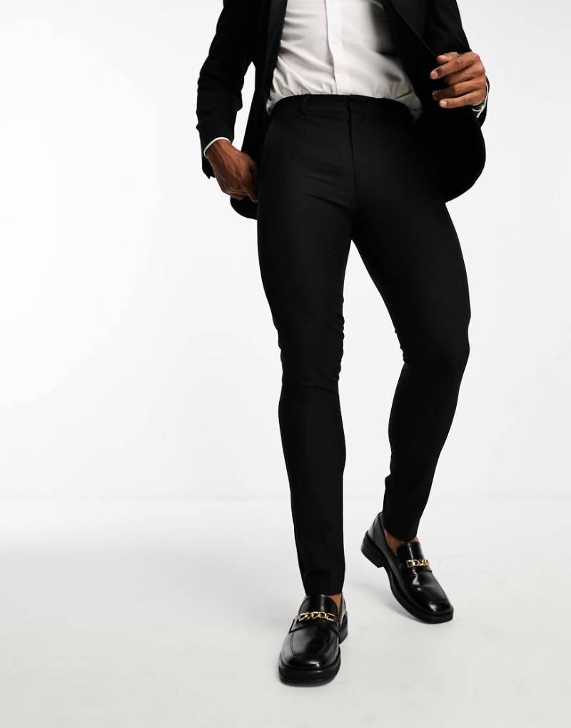 ASOS DESIGN - Eng geschnittene Smokinghose in Schwarz von ASOS DESIGN