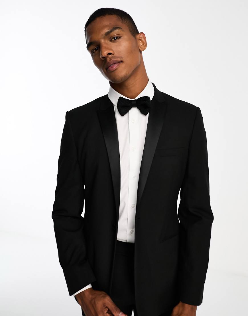 ASOS DESIGN - Enge, schwarze Smoking-Anzugsjacke von ASOS DESIGN