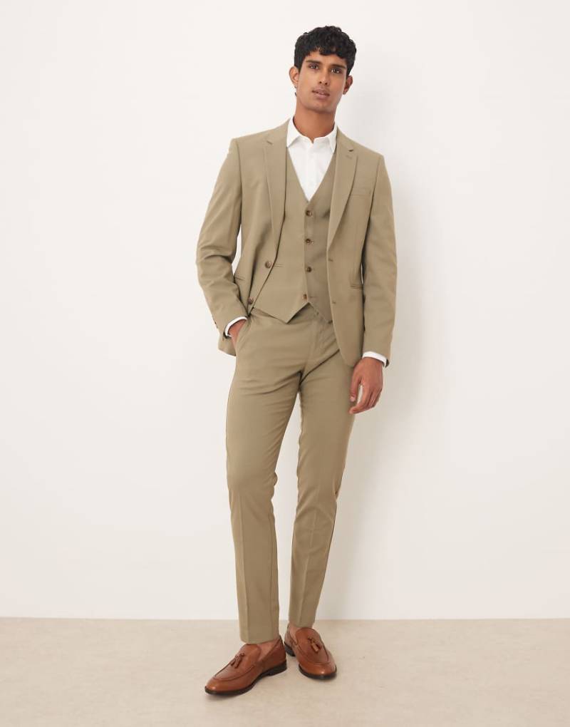ASOS DESIGN - Enge Anzughose in Khaki-Grün ASOS DESIGN - Enge Anzughose in Khaki-Grün von ASOS DESIGN