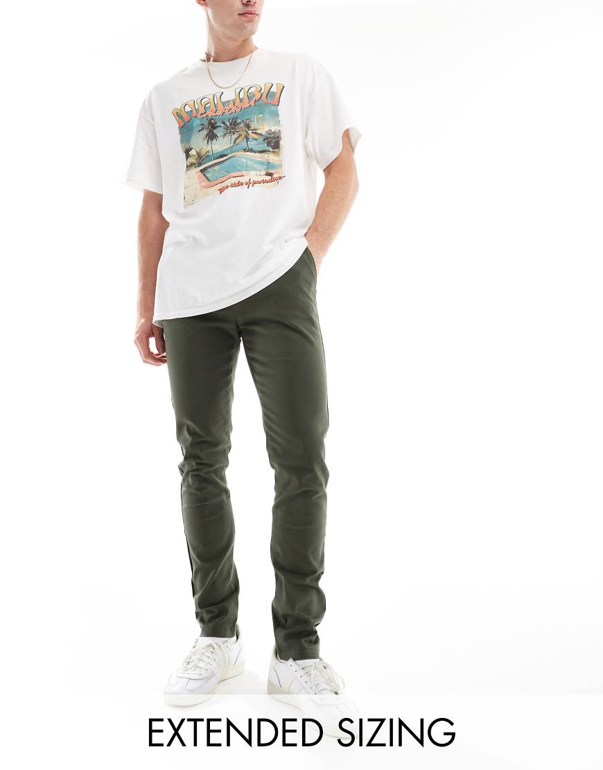 ASOS DESIGN - Enge Chinohose in Khaki-Grün ASOS DESIGN - Enge Chinohose in Khaki-Grün von ASOS DESIGN