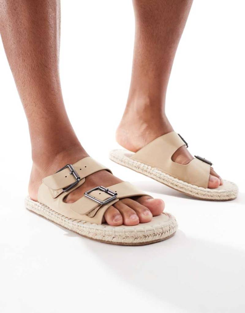 ASOS DESIGN - Espadrilles-Sandalen in Steinbeige mit zwei Riemen-Neutral von ASOS DESIGN
