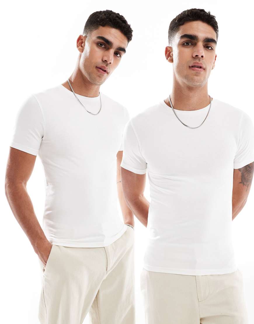 ASOS DESIGN - Essential - 2er-Pack Muskel-T-Shirts in Cremeweiß ASOS DESIGN - Essential - 2er-Pack Muskel-T-Shirts in Cremeweiß von ASOS DESIGN