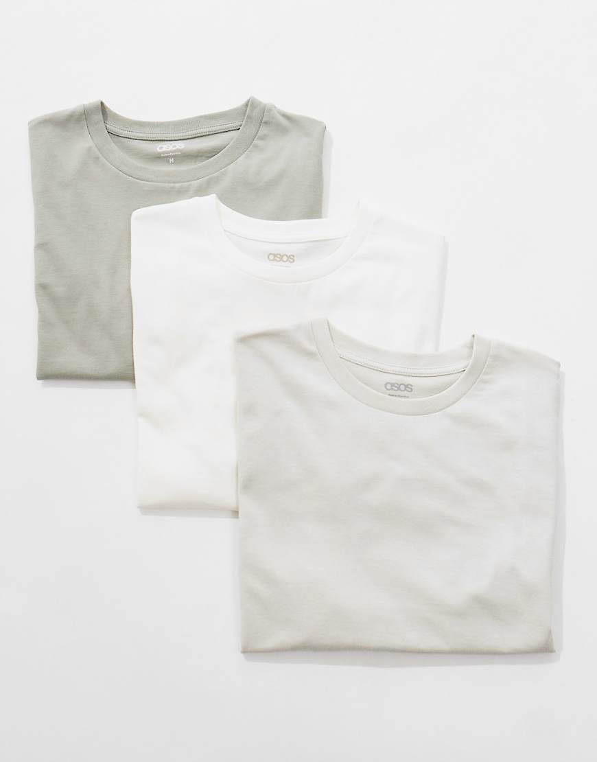 ASOS DESIGN - Essential - 3er-Pack T-Shirts in mehreren Farben mit Rundhalsausschnitt-Bunt ASOS DESIGN - Essential - 3er-Pack T-Shirts in mehreren Farben mit Rundhalsausschnitt-Bunt von ASOS DESIGN