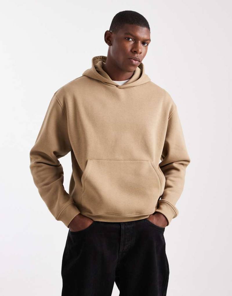 ASOS DESIGN - Essential - Boxy-Fit-Kapuzenpullover in Braun-Brown von ASOS DESIGN