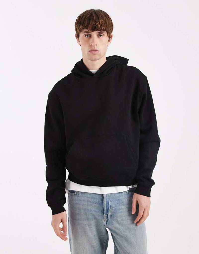 ASOS DESIGN - Essential - Boxy-Fit-Kapuzenpullover in Schwarz von ASOS DESIGN