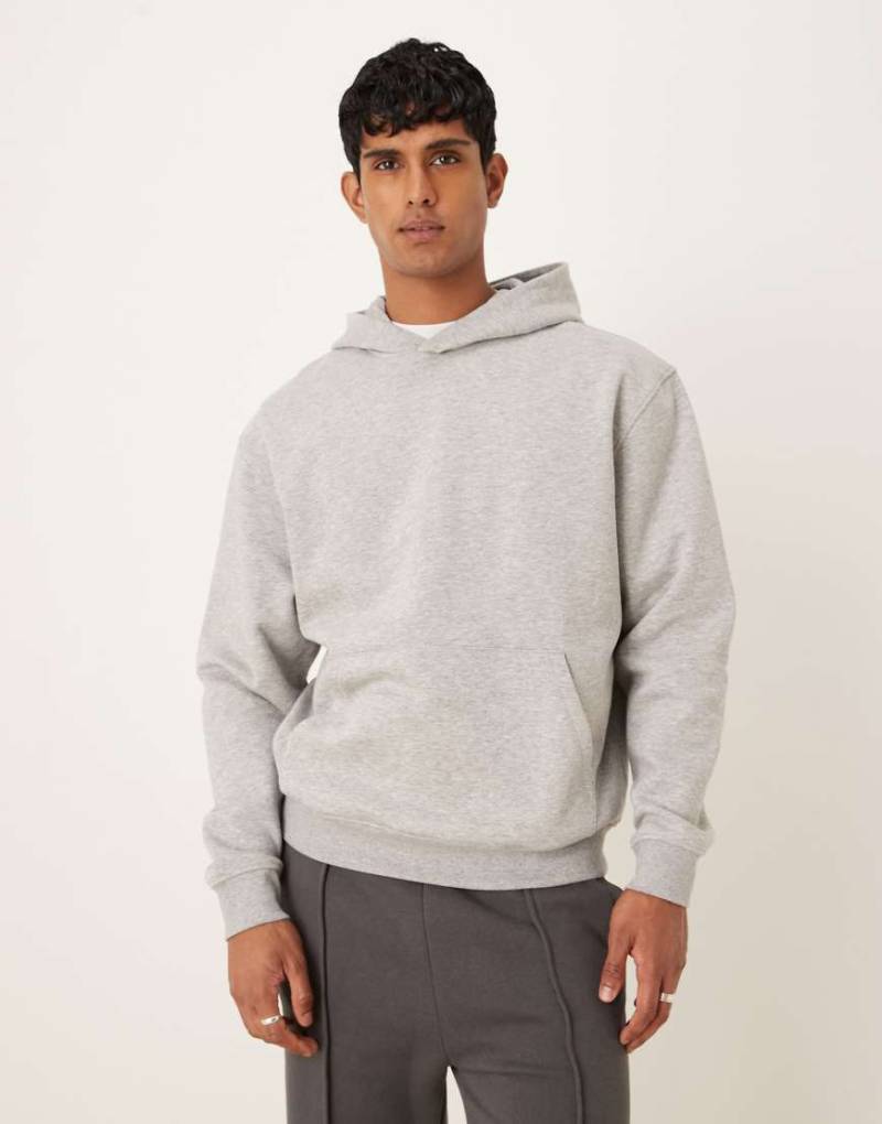 ASOS DESIGN - Essential - Kapuzenpullover in Grau meliert von ASOS DESIGN