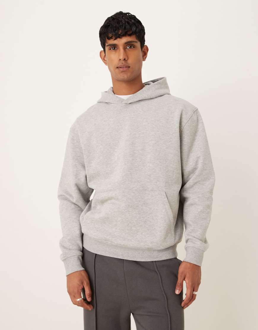 ASOS DESIGN - Essential - Kapuzenpullover in Grau meliert von ASOS DESIGN