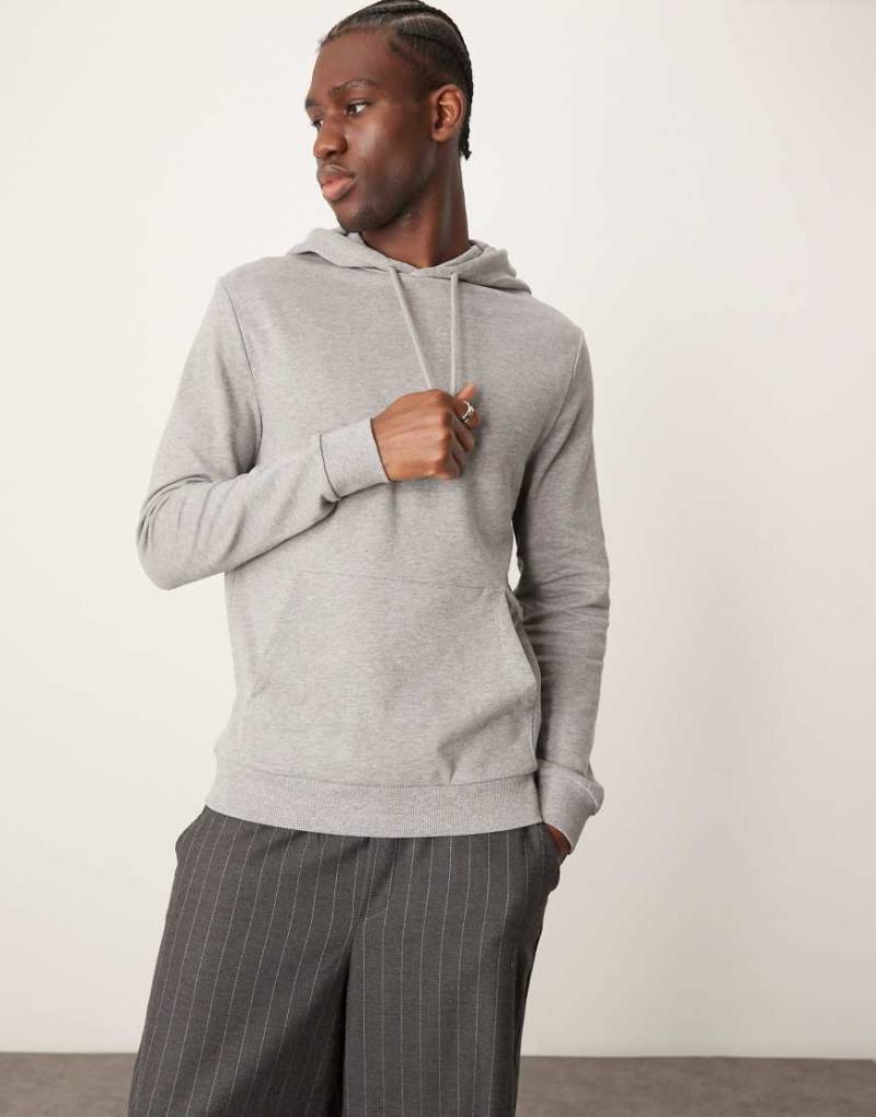 ASOS DESIGN - Essential - Kapuzenpullover in Grau meliert von ASOS DESIGN