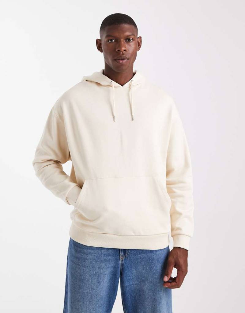 ASOS DESIGN - Basic-Kapuzenpullover in Wollweiß mit Oversize-Passform von ASOS DESIGN