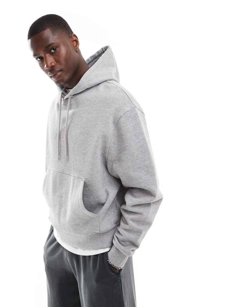 ASOS DESIGN - Essential - Kastiger Oversize-Kapuzenpullover in Grau meliert von ASOS DESIGN