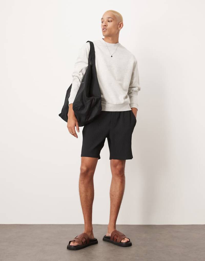 ASOS DESIGN - Essential - Kastiges Oversize-Sweatshirt in Grau meliert-Weiß von ASOS DESIGN