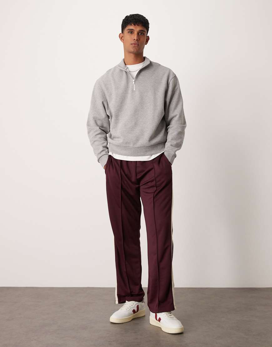 ASOS DESIGN - Essential - Boxy Fit Oversize-Sweatshirt in Grau meliert mit kurzem Reißverschluss ASOS DESIGN - Essential - Boxy Fit Oversize-Sweatshirt in Grau meliert mit kurzem Reißverschluss von ASOS DESIGN