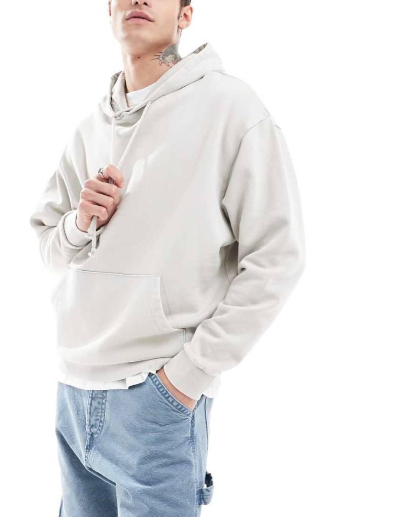 ASOS DESIGN - Essential - Oversize-Kapuzenpullover mit Acid-Waschung in Grau von ASOS DESIGN