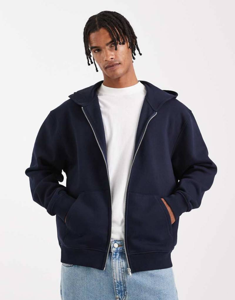 ASOS DESIGN - Essentials - Locker geschnittene Kapuzenjacke in Marineblau ASOS DESIGN - Essentials - Locker geschnittene Kapuzenjacke in Marineblau von ASOS DESIGN