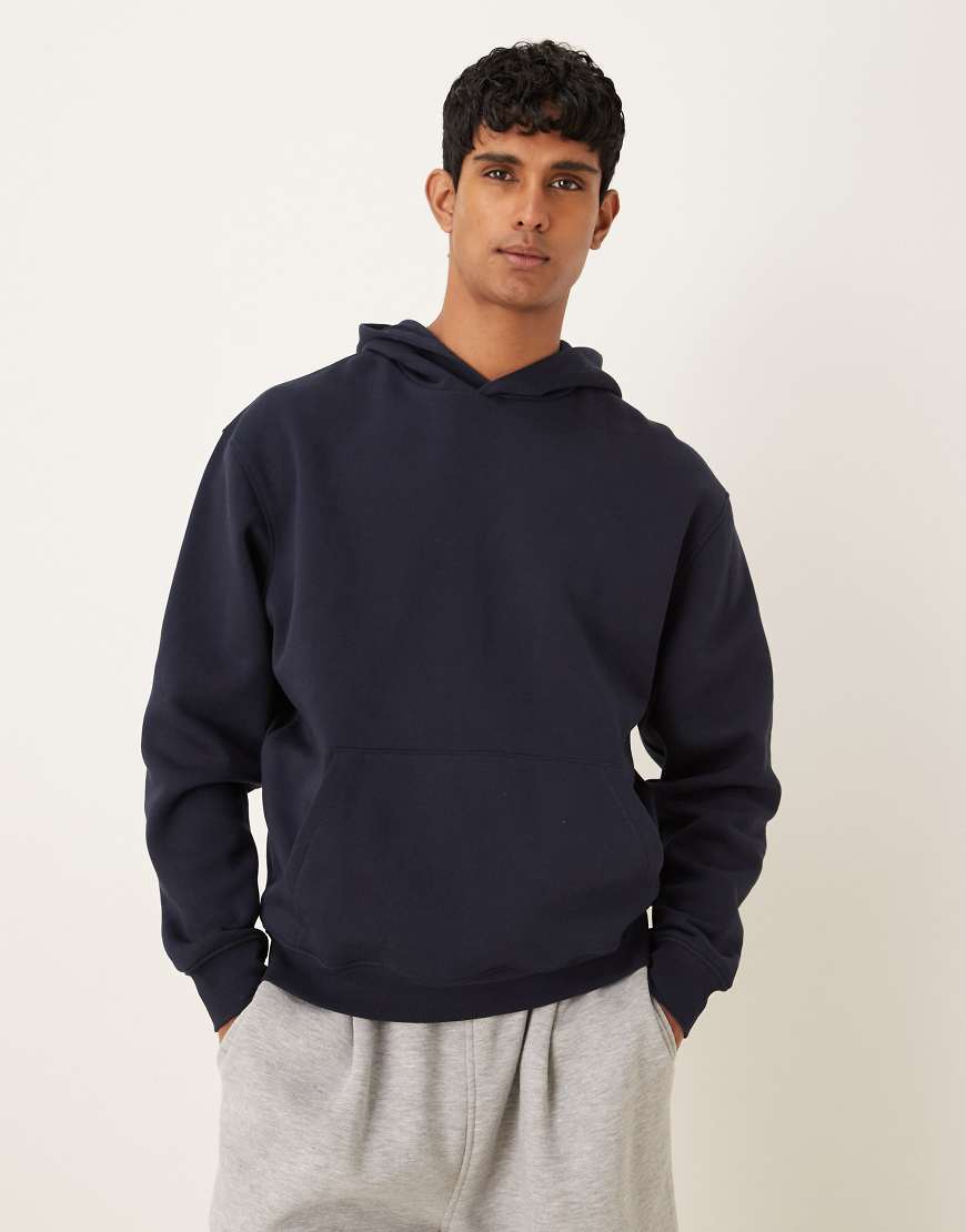 ASOS DESIGN - Essential - Relaxed-Fit-Kapuzenpullover in Marineblau von ASOS DESIGN
