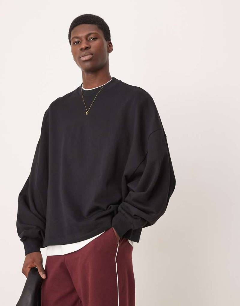 ASOS DESIGN - Essential - Schwarzes Sweatshirt in extremer Oversize-Passform von ASOS DESIGN