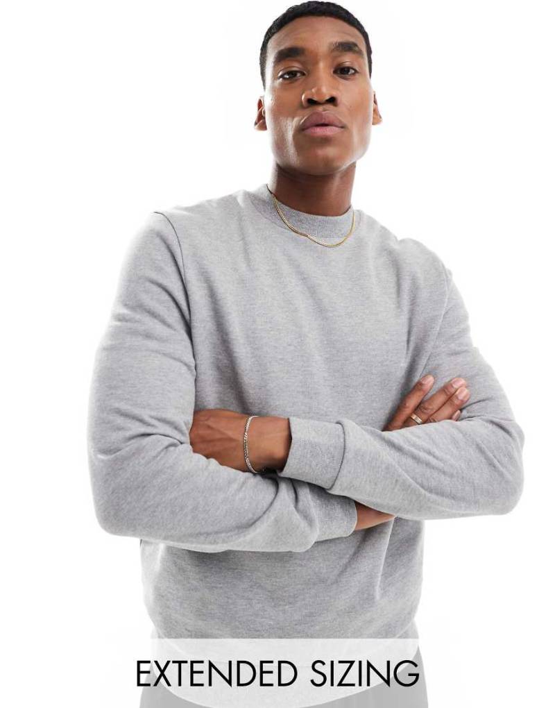 ASOS DESIGN - Essential - Sweatshirt in Grau meliert von ASOS DESIGN