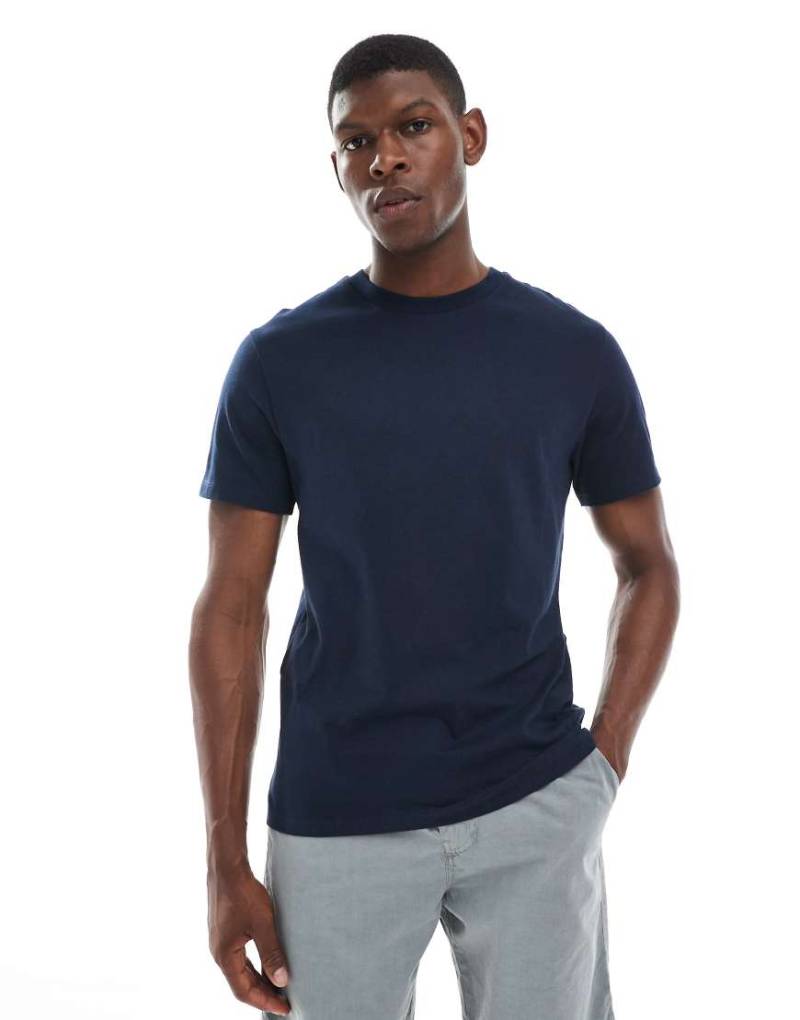ASOS DESIGN - Basic-T-Shirt in Marineblau mit Rundhalsausschnitt von ASOS DESIGN