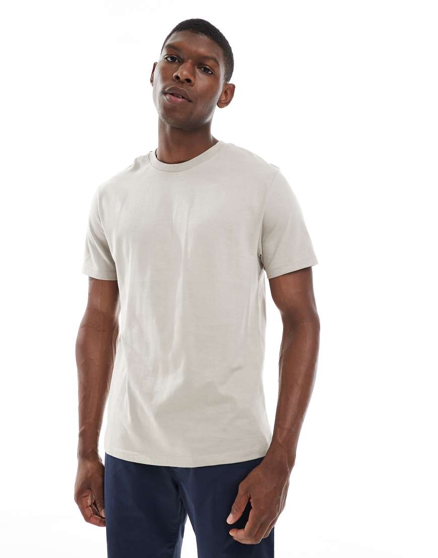 ASOS DESIGN - Basic-T-Shirt in Steinbeige mit Rundhalsausschnitt-Neutral von ASOS DESIGN