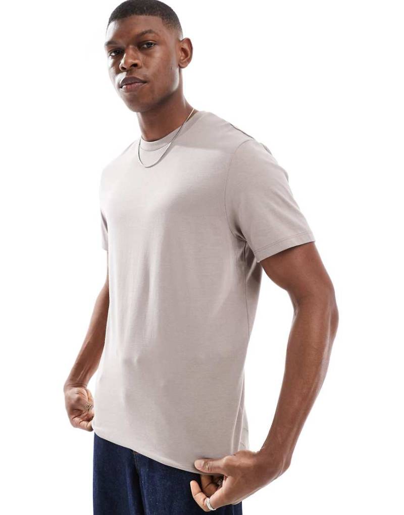 ASOS DESIGN - Essential - T-Shirt in Stein mit Rundhalsausschnitt-Neutral von ASOS DESIGN