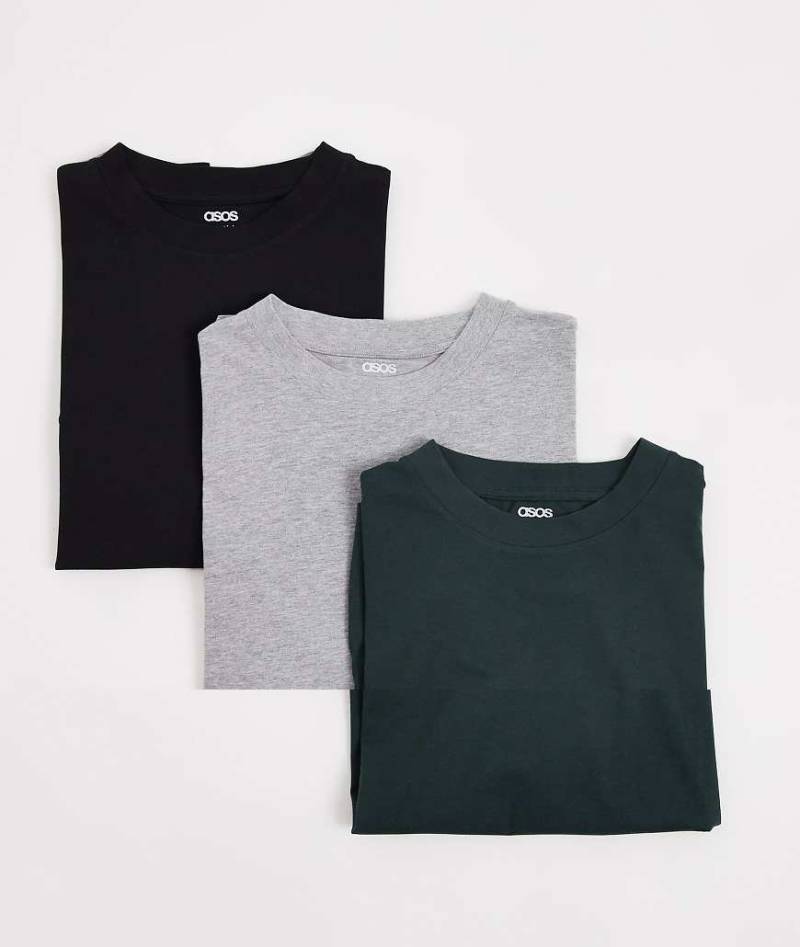 ASOS DESIGN - Essentials - 3er-Pack T-Shirts in verschiedenen Farben mit lockerem Schnitt-Bunt von ASOS DESIGN