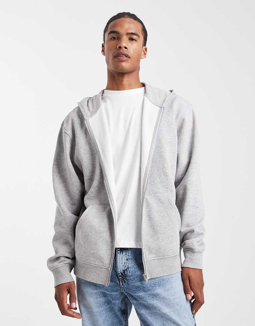 ASOS DESIGN - Essentials - Relaxed Fit Kapuzenjacke in grau meliert ASOS DESIGN - Essentials - Relaxed Fit Kapuzenjacke in grau meliert von ASOS DESIGN