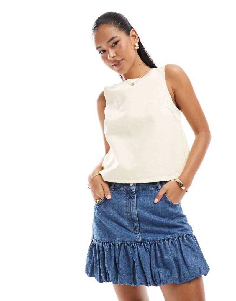 ASOS DESIGN - Etuioberteil aus Denim in Buttergelb von ASOS DESIGN