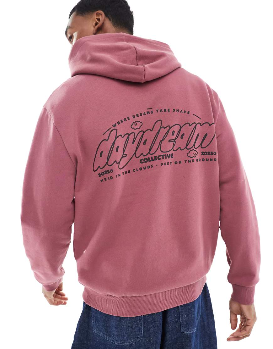 ASOS DESIGN - Oversize-Kapuzenpullover in Rosa mit Brust- und Rückenprint ASOS DESIGN - Oversize-Kapuzenpullover in Rosa mit Brust- und Rückenprint von ASOS DESIGN