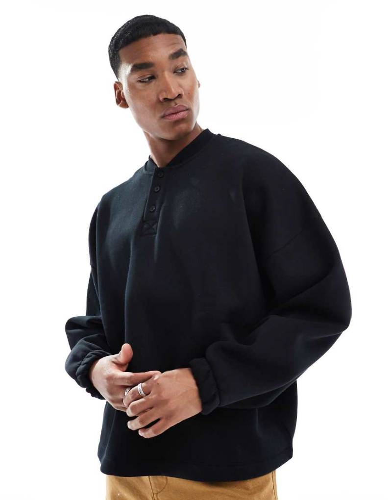 ASOS DESIGN - Extremes Oversize-Sweatshirt in Schwarz von ASOS DESIGN