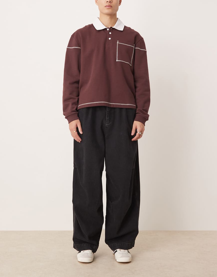 ASOS DESIGN - Fallschirm-Jeans in verwaschenem Schwarz mit elastischem Bund und Oversize-Schnitt ASOS DESIGN - Fallschirm-Jeans in verwaschenem Schwarz mit elastischem Bund und Oversize-Schnitt von ASOS DESIGN
