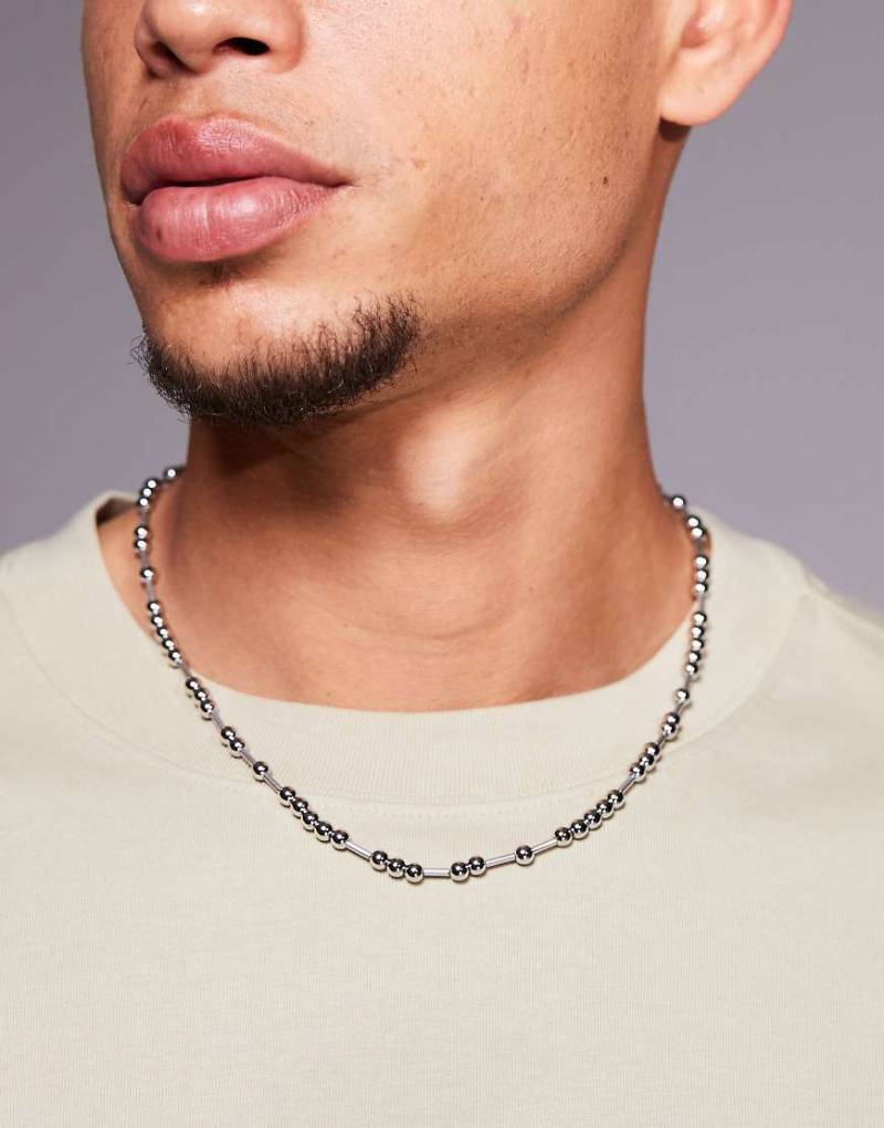 ASOS DESIGN - Silberfarbene Perlenhalskette von ASOS DESIGN