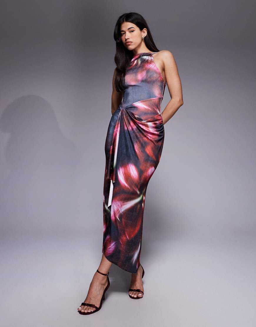 ASOS DESIGN - Geblümtes Maxikleid mit drapiertem Design-Bunt ASOS DESIGN - Geblümtes Maxikleid mit drapiertem Design-Bunt von ASOS DESIGN