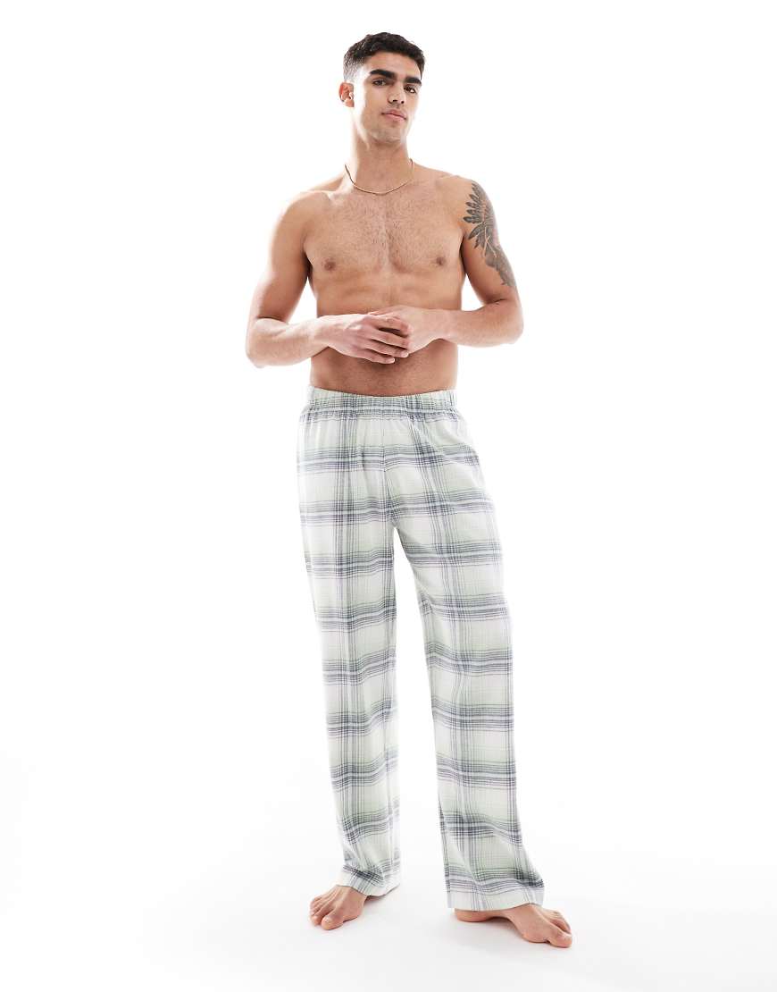 ASOS DESIGN - Angeraute Lounge-Hose in kariertem Grün von ASOS DESIGN