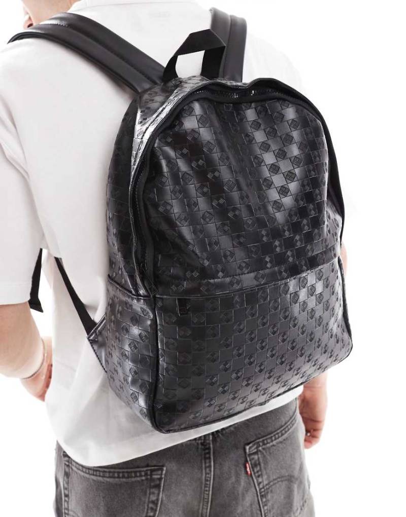 ASOS DESIGN - Geprägter Rucksack in Schwarz von ASOS DESIGN