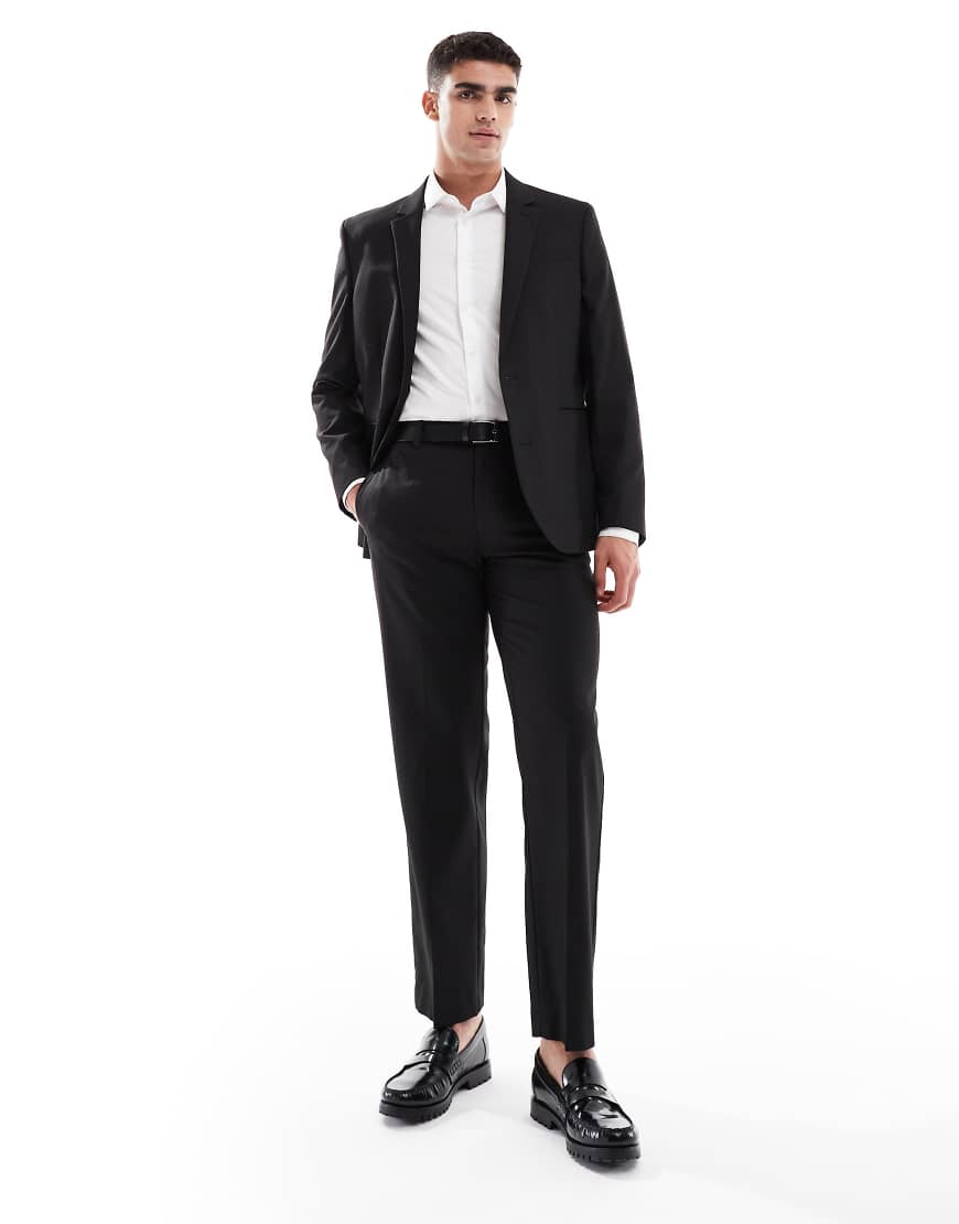 ASOS DESIGN - Gerade geschnittene Anzughose in Schwarz von ASOS DESIGN