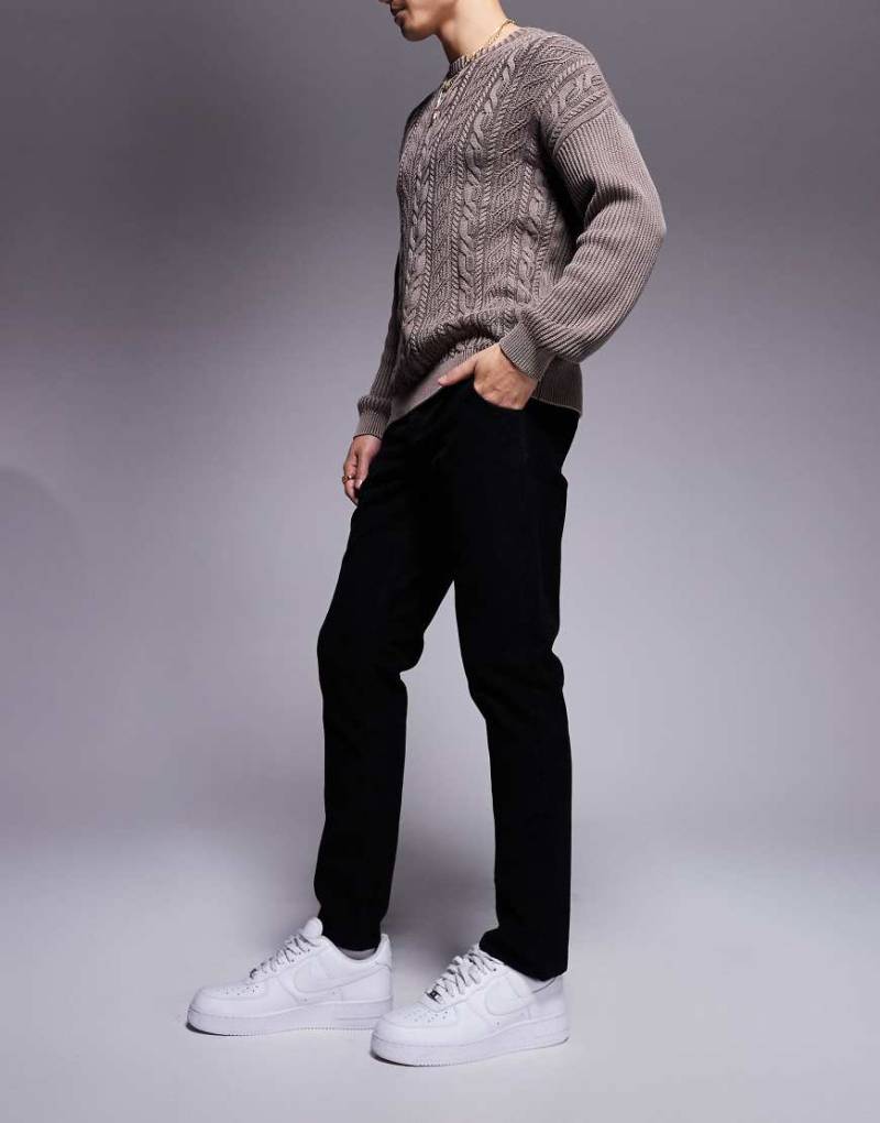 ASOS DESIGN - Gerade geschnittene Cord-Hose in Schwarz von ASOS DESIGN