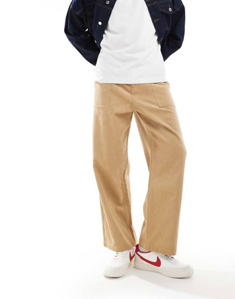 ASOS DESIGN - Gerade geschnittene Cordhose in Beige-Goldfarben von ASOS DESIGN