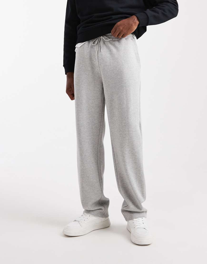 ASOS DESIGN - Gerade geschnittene Jogginghose in Grau meliert mit seitlicher Paspelierung ASOS DESIGN - Gerade geschnittene Jogginghose in Grau meliert mit seitlicher Paspelierung von ASOS DESIGN