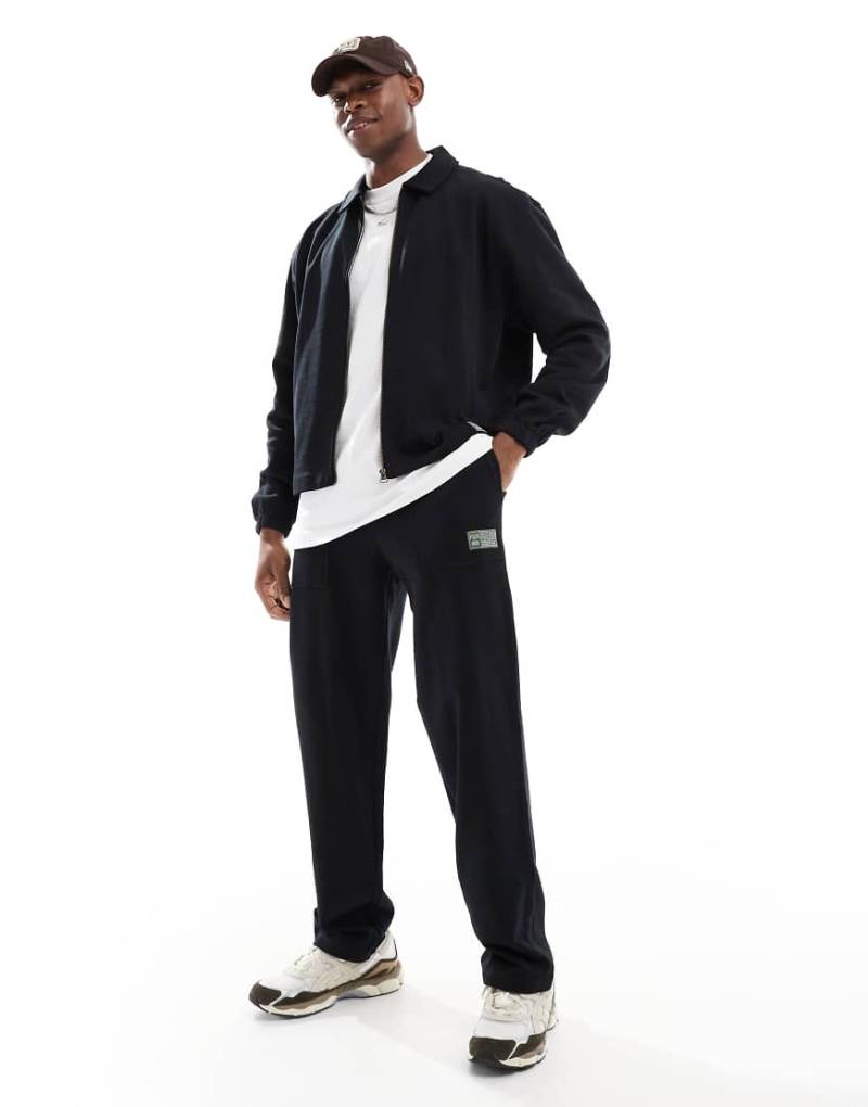 ASOS DESIGN - Gerade geschnittene Workwear-Jogginghose in Schwarz, Kombiteil von ASOS DESIGN