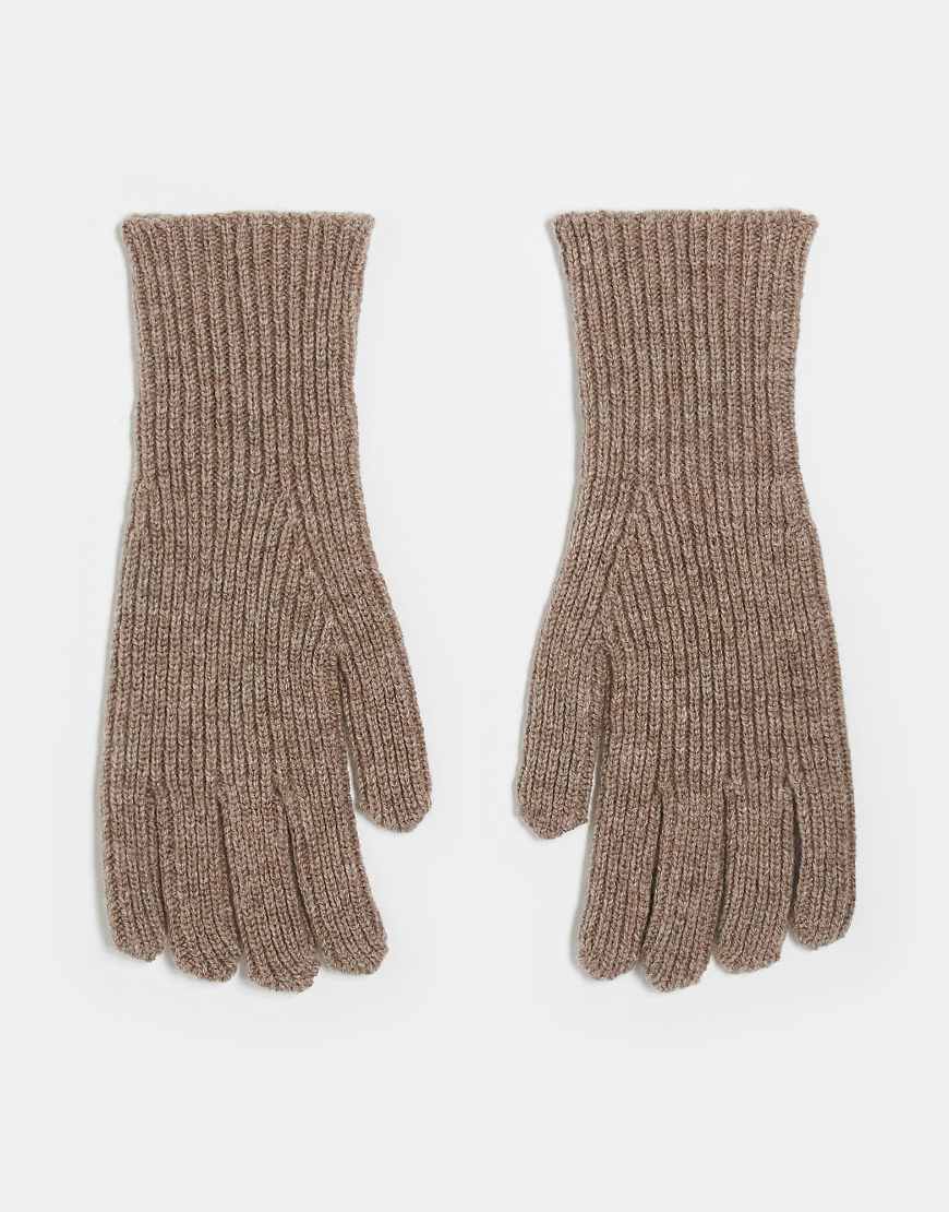 ASOS DESIGN - Gerippte Handschuhe aus Wolle in Hellbeige-Neutral ASOS DESIGN - Gerippte Handschuhe aus Wolle in Hellbeige-Neutral von ASOS DESIGN