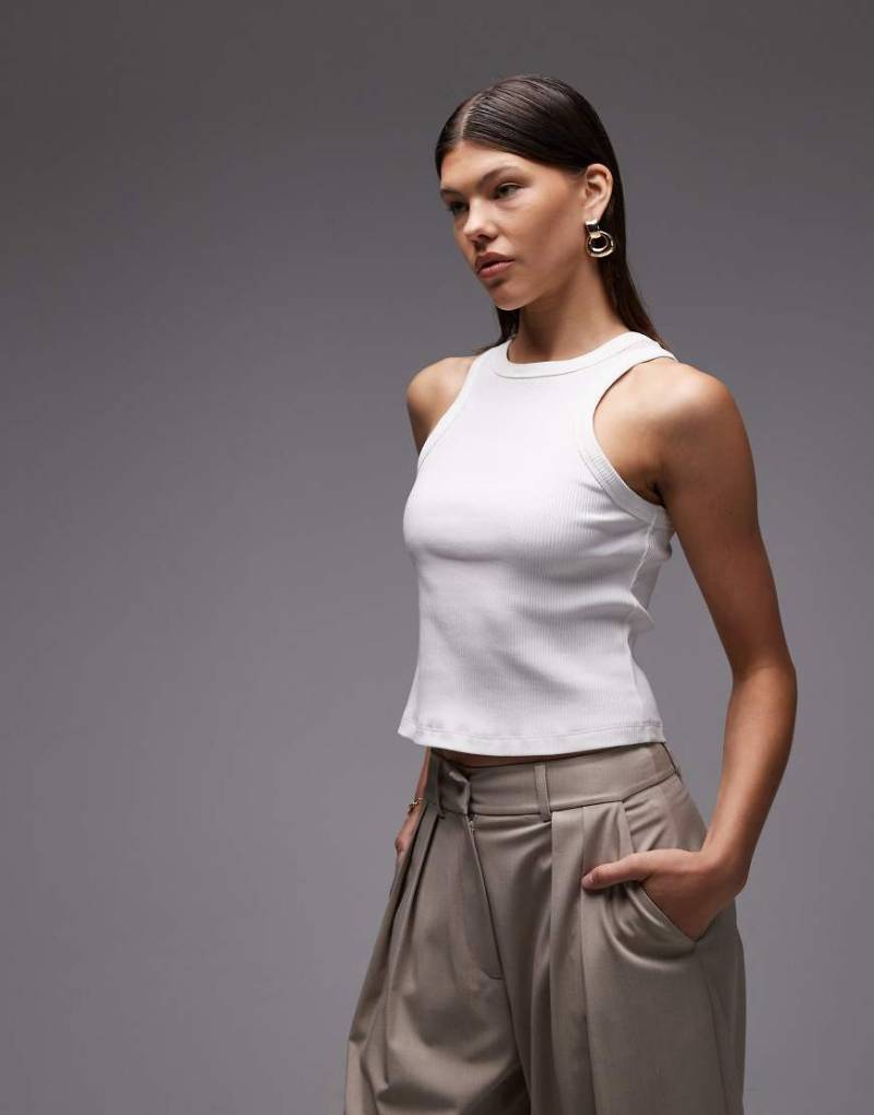 ASOS DESIGN - Geripptes Tanktop-Weiß von ASOS DESIGN