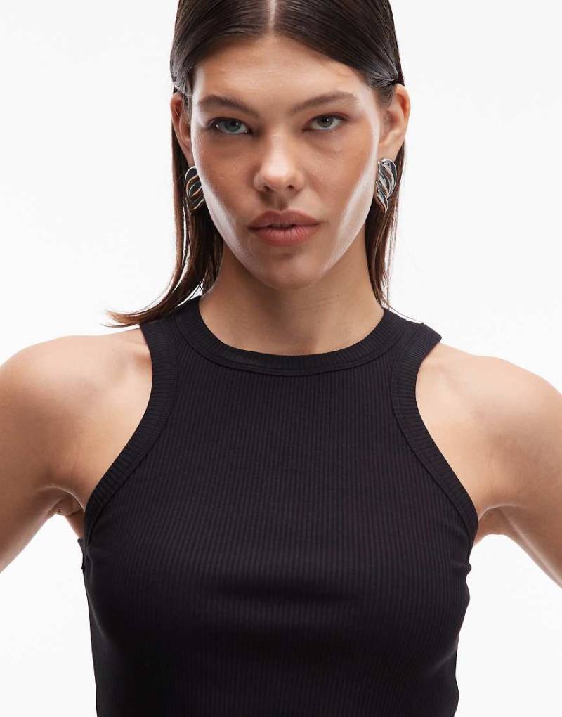 ASOS DESIGN - Geripptes Tanktop in Schwarz von ASOS DESIGN