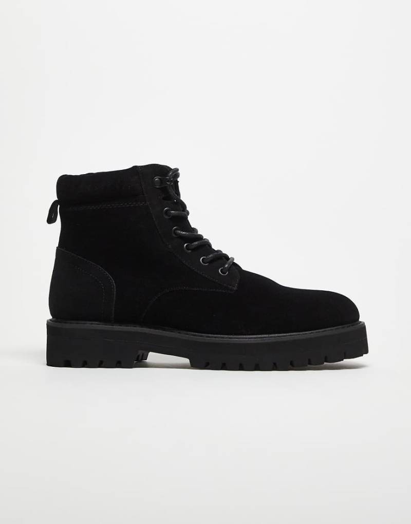 ASOS DESIGN - Geschnürte Arbeitsstiefel in Schwarz von ASOS DESIGN