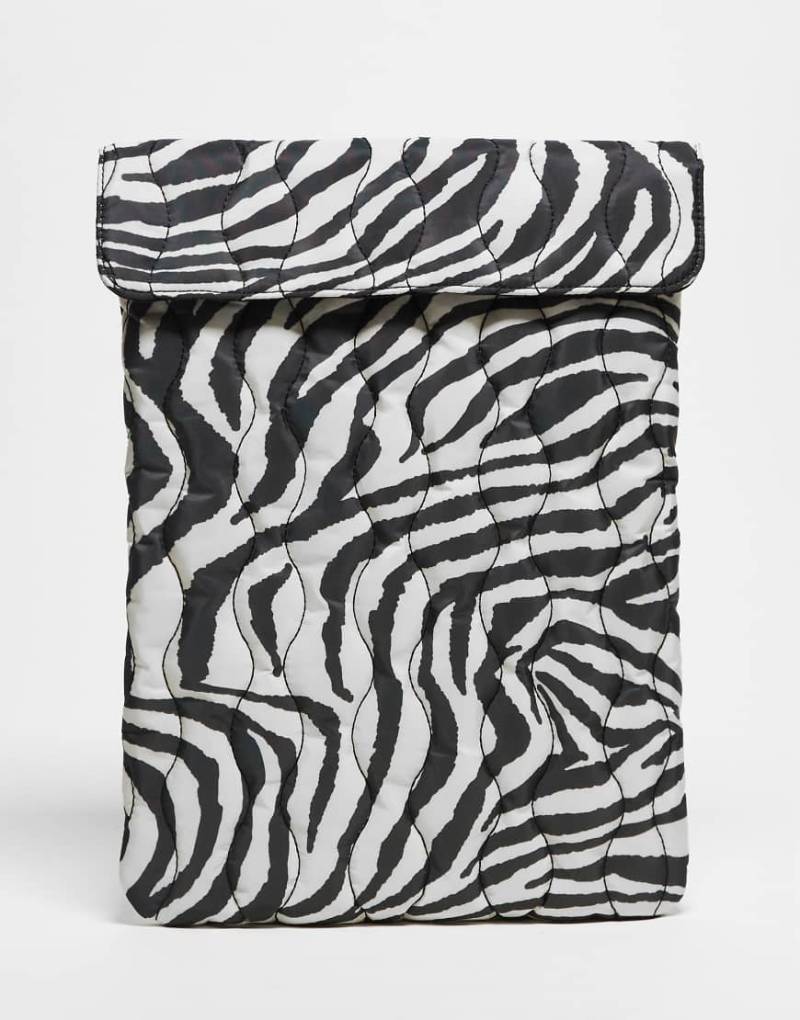 ASOS DESIGN - Gesteppte Laptoptasche mit Zebramuster-Bunt von ASOS DESIGN