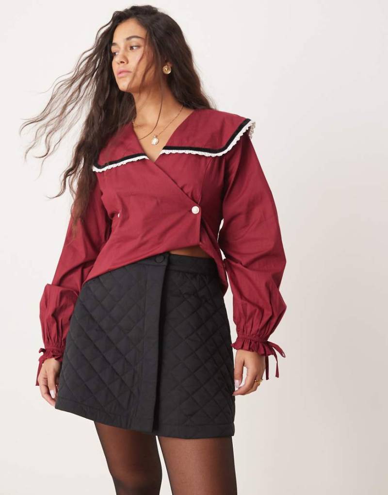 ASOS DESIGN - Gesteppter Jeans-Minirock in Schwarz von ASOS DESIGN