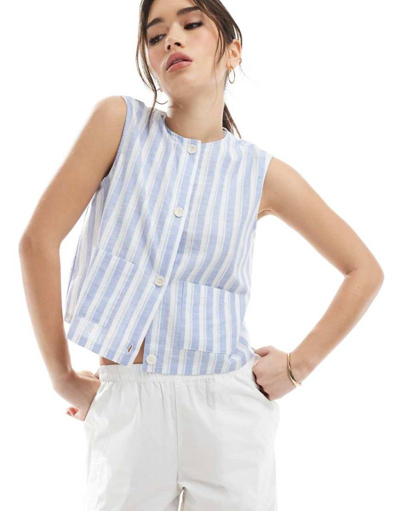 ASOS DESIGN - Gestreifte Weste mit kastigem Schnitt-Bunt von ASOS DESIGN