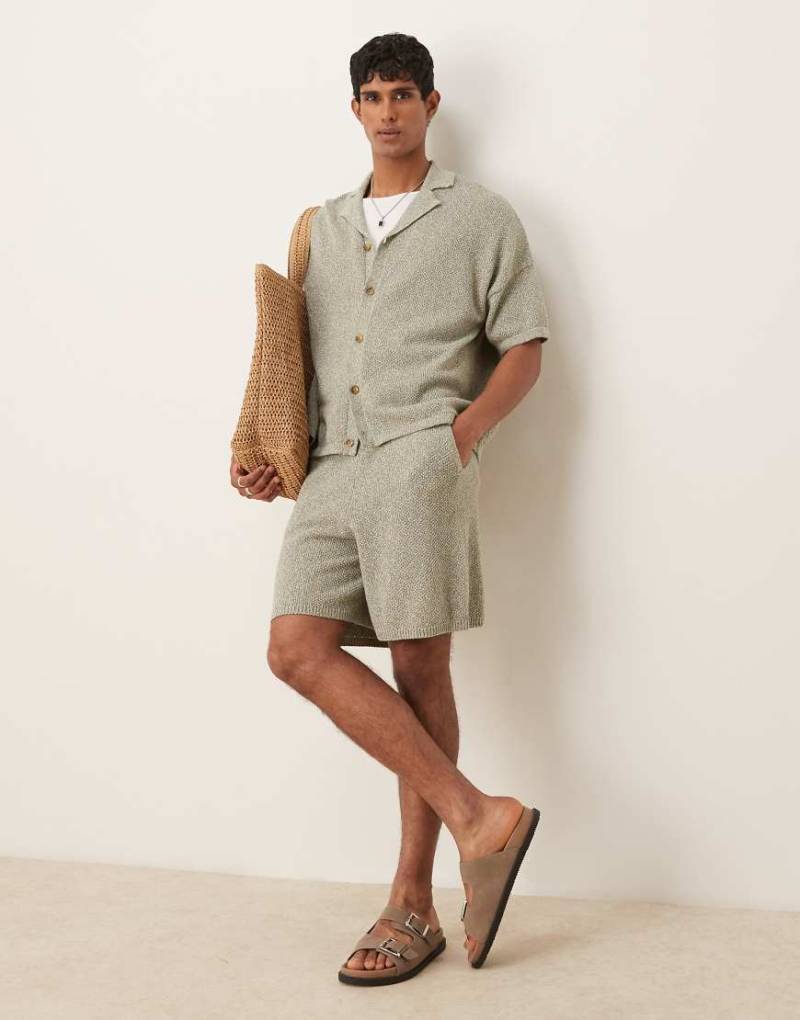 ASOS DESIGN - Gestrickte Oversize-Shorts in Blau, Kombiteil von ASOS DESIGN